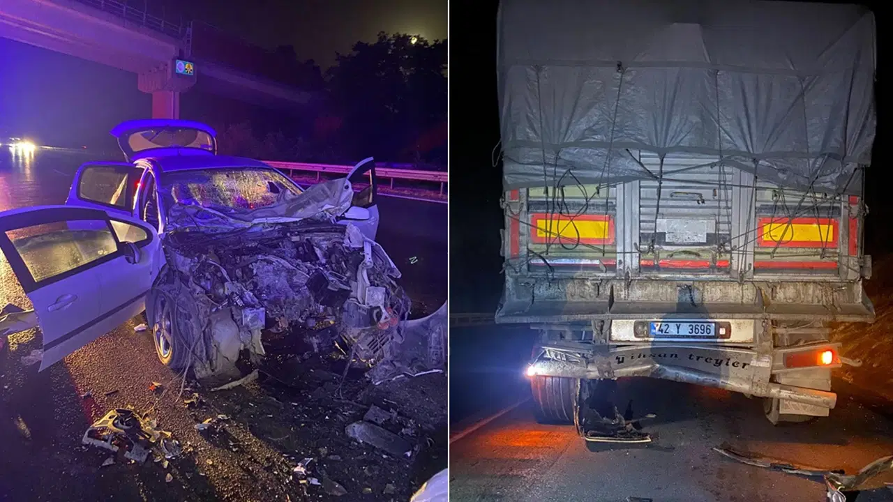 Otomobil kamyona carpti 1 olu 2si cocuk 3 yarali fr4FETG8